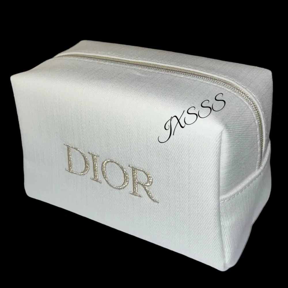 White-Gold Dior Beauty *VIP EXLUSIVE* Cosmetic-Makeup Bag